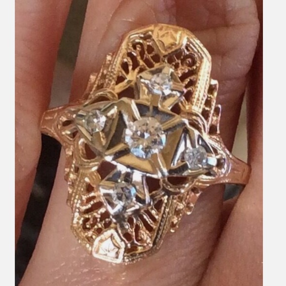 New diamond 14k solid gold ring size 6 Sundance Charm - Picture 3 of 12